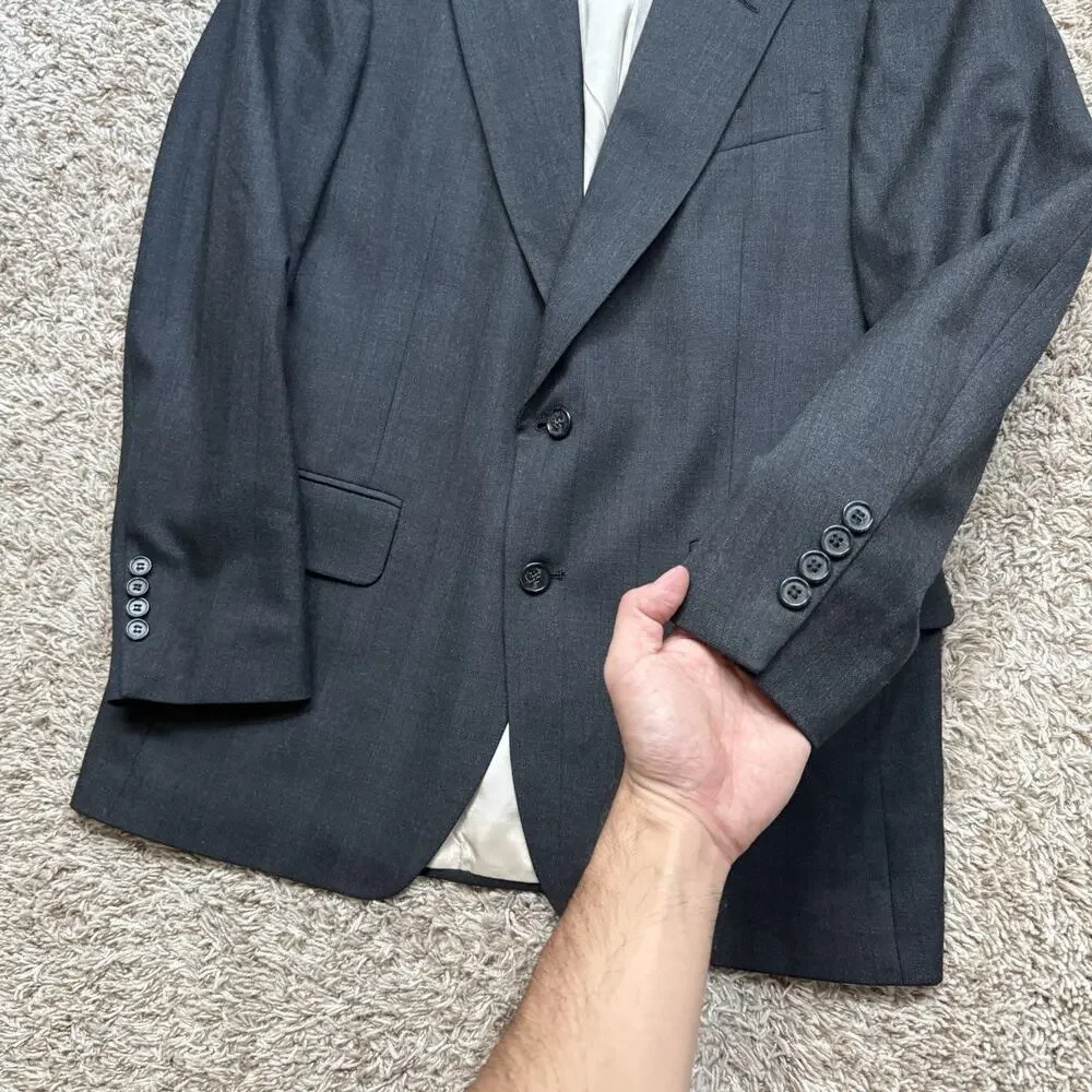 Vintage Calvin Klein Dark Grey Wool Suit Union Made USA Men’s Size 39R / 30x30